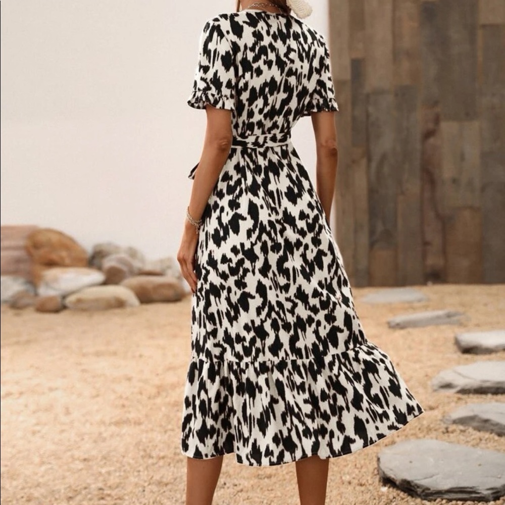 Boho print wrap knot side maxi dress - Picture 15 of 16
